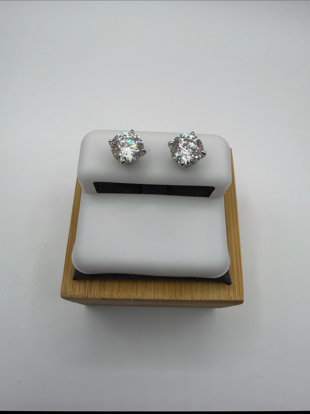 8mm VVS Moissanite Stud Earrings in Sterling Silver
